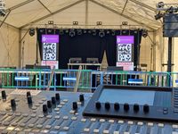 Escenari amb pantalla led P6 i Line Array DAS Event
